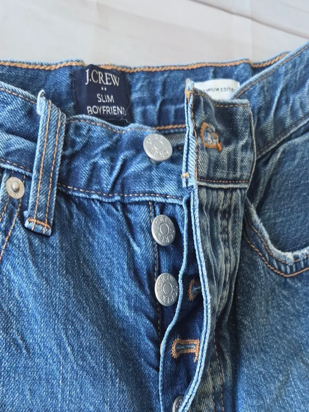 J. Crew Slim Boyfriend Jeans Women’s 26, mid-rise relaxed fit straight leg